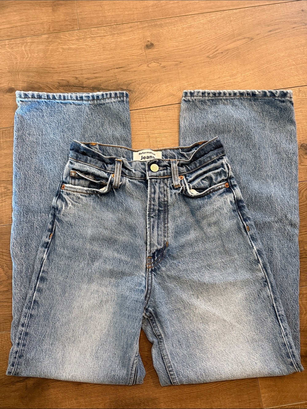 Reformation Light Blue Straight Jeans